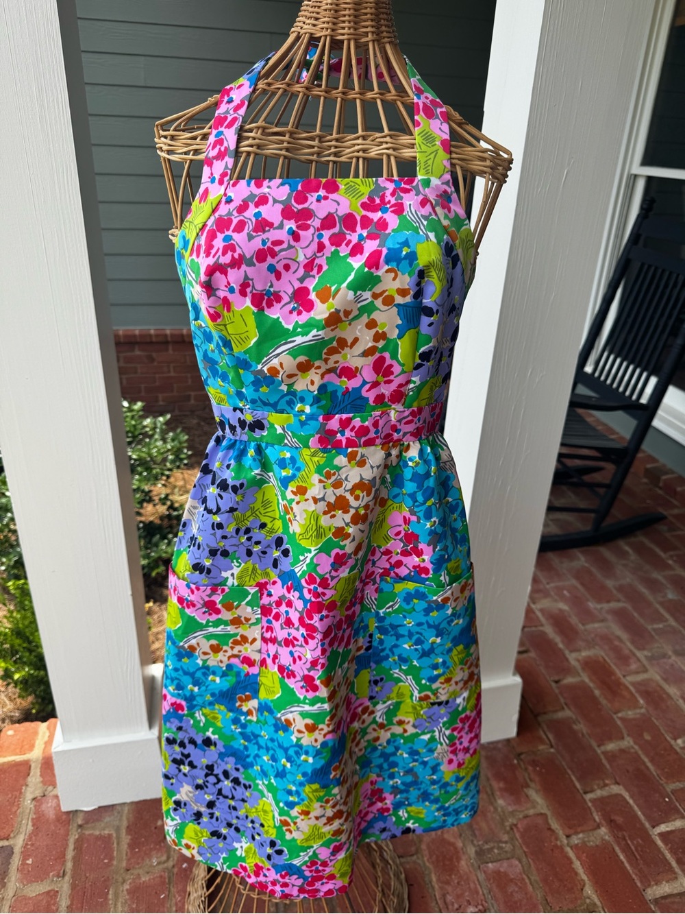 Vintage 1970s Tori Richard Floral Halter Dress Hawaiian Resort Size 6